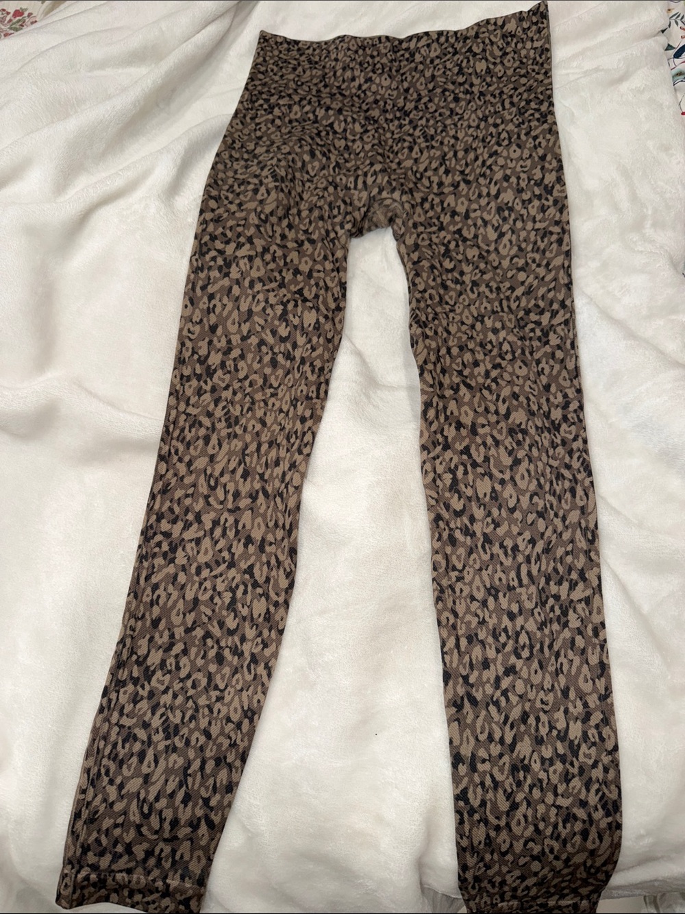 Spanx Leopard Print Brown Stretch Pants